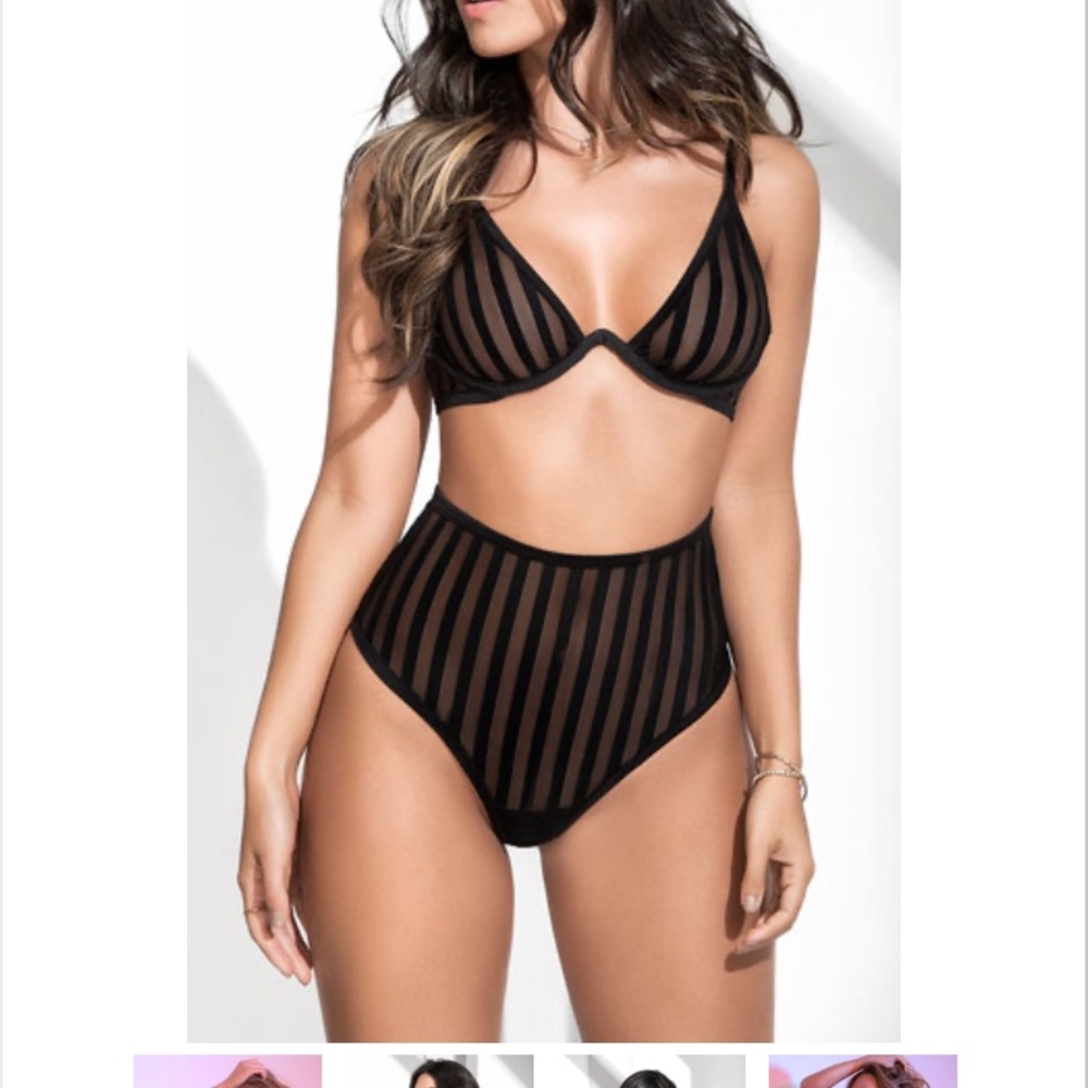 Stripe Retro Lingerie Set